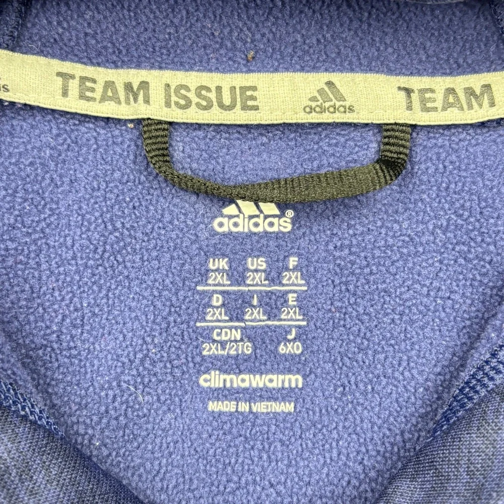 adidas Team Issue Hoodie Sweatshirt Mens 2XL Royal Blue Climawarm Fleece Logo